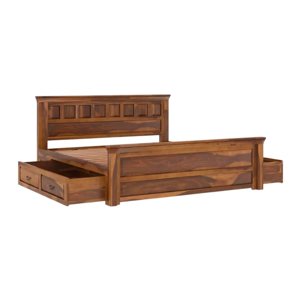 Ailey Sheenam Wood Drawers Storage Bed - Image 5