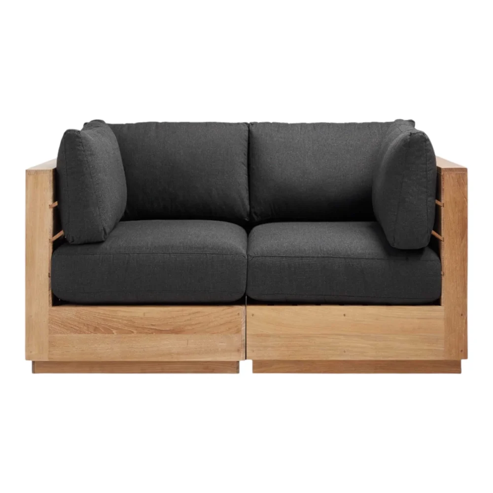 Hallan 2 Seater White Oak Modular Sofa - Image 8
