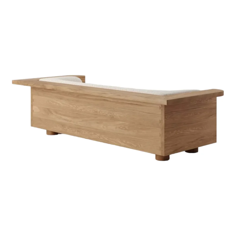 Harika 3 Seater Sofa White TeakWood - Image 2