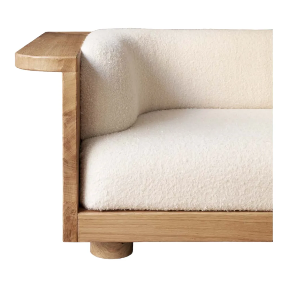 Harika 3 Seater Sofa White TeakWood - Image 3